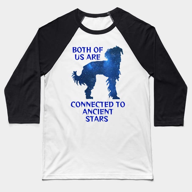 Midnight Blue Sapphire Milky Way Galaxy Chinese Crested Dog - Both Of Us Are Connected To Ancient Stars Baseball T-Shirt by Courage Today Designs